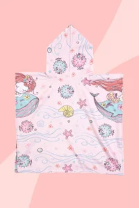 HAMUR Girl's Hooded Beach Towel Poncho Towel Swimmer Sea Pool Bathrobe Baby Bath Towel Mermaid - Image 8