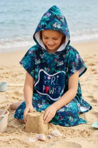 HAMUR Girl Child 7-10 Years Hooded Beach Towel Poncho Towel Young Sea Pool Towel Girl Power - Image 5