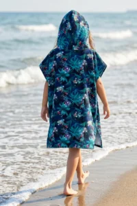 HAMUR Girl Child 7-10 Years Hooded Beach Towel Poncho Towel Young Sea Pool Towel Girl Power - Image 6