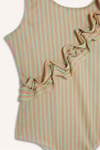 DeFacto Striped Ruffle Detailed Swimsuit Girls' - Image 2