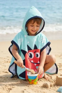 HAMUR Boy's Hooded Beach Towel Poncho Towel Swimmer Sea Pool Bathrobe Baby Bath Towel Dino - Image 4