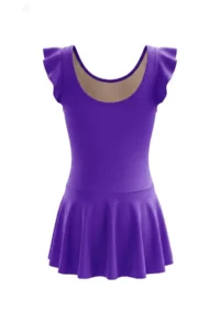 Endeep Girls' Ruffle Detailed Purple Skirt Dress Swimsuit