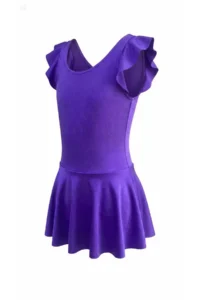 Endeep Girls' Ruffle Detailed Purple Skirt Dress Swimsuit - Image 2