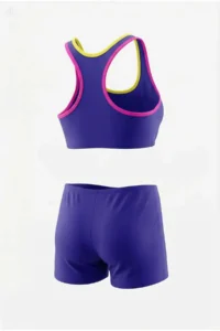 Endeep Girl's Navy Blue-Pink Bustier Shorts Swim Swimsuit Bikini Set - Image 2