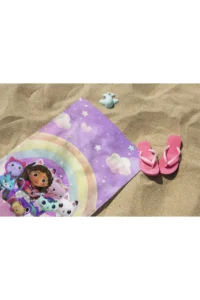 Erays Home Gabby House Patterned Digital Printed Girl's Beach Towel Cotton Beach Towel Sea Towel - Image 3