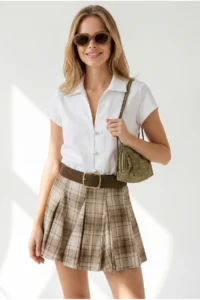Olalook Women's White Shepherd Closure Woven Shirt - Image 2