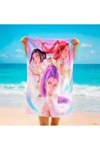 Erays Home Huntrix Animation Patterned Girl's Beach Bath Towel Sea Towel Beach Towel - Image 6