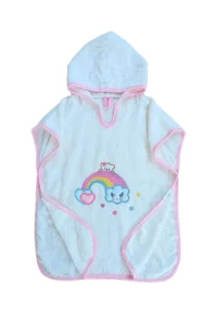 Tomuycuk Rainbow Embroidered Baby Bath Towel Pareo 100% Cotton Hooded Poncho – Soft Water Absorbent Gift - Image 5