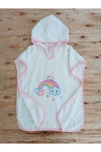 Tomuycuk Rainbow Embroidered Baby Bath Towel Pareo 100% Cotton Hooded Poncho – Soft Water Absorbent Gift - Image 8