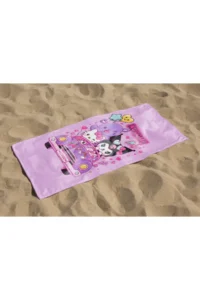 Erays Home Kuromi Colorful Patterned Digital Printed Girl's Beach Towel Cotton Beach Towel Sea Towel - Image 2