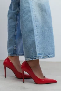 Nisantasi Shoes Lunara Red RUSTIC Patterned Pointed toe Women Stiletto - Image 9