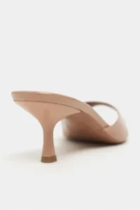Nisantasi Shoes PROMISE Nude RUSTIC Patterned Pointed toe Women Thin Heels Slippers - Image 5