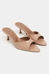 Nisantasi Shoes PROMISE Nude RUSTIC Patterned Pointed toe Women Thin Heels Slippers - Image 6