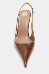 Nisantasi Shoes GLORIA Brown Patent Belt Detailed Pointed toe Women Heels Shoes - Image 4