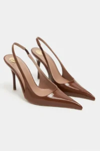 Nisantasi Shoes GLORIA Brown Patent Belt Detailed Pointed toe Women Heels Shoes - Image 6