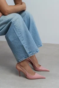 Nisantasi Shoes Mehru Dusty ROSE Patent Belt Detailed Pointed toe Women Heels Shoes - Image 10