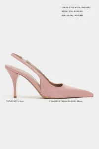 Nisantasi Shoes Mehru Dusty ROSE Patent Belt Detailed Pointed toe Women Heels Shoes - Image 3