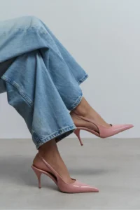 Nisantasi Shoes Mehru Dusty ROSE Patent Belt Detailed Pointed toe Women Heels Shoes - Image 7