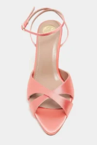 Nisantasi Shoes MONICA Salmon Satin Bilek Belt Detailed Women Thin Heels Shoes - Image 3