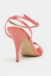Nisantasi Shoes MONICA Salmon Satin Bilek Belt Detailed Women Thin Heels Shoes - Image 4
