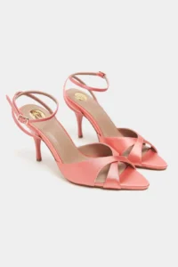 Nisantasi Shoes MONICA Salmon Satin Bilek Belt Detailed Women Thin Heels Shoes - Image 5