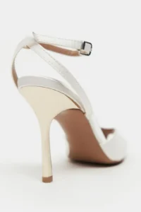 Nisantasi Shoes Vela Pearl Satin Ankle Tied Toe Light Detailed Women Heels Shoes - Image 5
