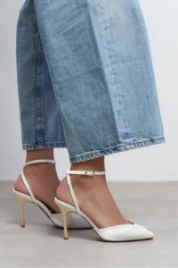 Nisantasi Shoes Vela Pearl Satin Ankle Tied Toe Light Detailed Women Heels Shoes - Image 7