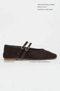 Nisantasi Shoes James Brown Suede Leather Flat Sole Women Flats - Image 2