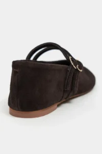 Nisantasi Shoes James Brown Suede Leather Flat Sole Women Flats - Image 3