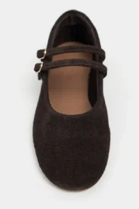 Nisantasi Shoes James Brown Suede Leather Flat Sole Women Flats - Image 4