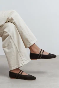 Nisantasi Shoes James Brown Suede Leather Flat Sole Women Flats - Image 6