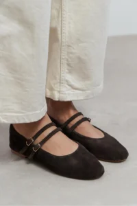 Nisantasi Shoes James Brown Suede Leather Flat Sole Women Flats - Image 7