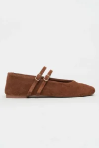 Nisantasi Shoes James Tan Suede Leather Flat Sole Women Flats - Image 9