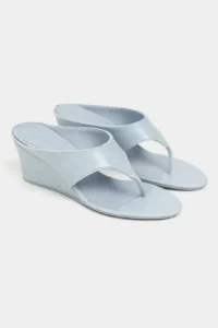Nisantasi Shoes Corey Bebe BLUE RUSTIC Flip Flops Wedge Heels Women Slippers - Image 6