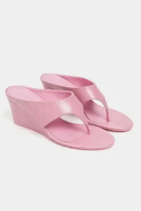 Nisantasi Shoes Corey PINK RUSTIC Flip Flops Wedge Heels Women Slippers - Image 6