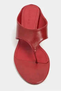 Nisantasi Shoes Corey Red RUSTIC Flip Flops Wedge Heels Women Slippers - Image 5
