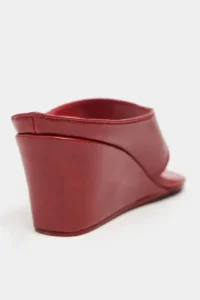 Nisantasi Shoes Corey Red RUSTIC Flip Flops Wedge Heels Women Slippers - Image 6