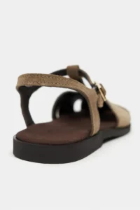 Nisantasi Shoes Majes ROME BEIGE Suede Leather Embroidery Detailed Flat Sole Women Sandals - Image 6
