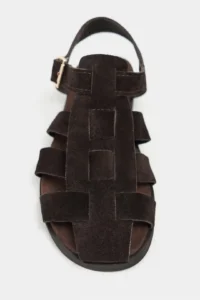 Nisantasi Shoes Orbit DARK BROWN SUEDE GENUINE LEATHER Hair Clip Detailed Flat Sole Women Sandals - Image 5