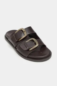 Nisantasi Shoes Ting COFFEE MATTE Double Hair Clip Detailed Flat Sole Women Slippers - Image 4