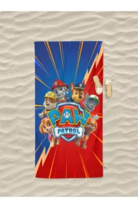 Erays Home Paw Patrol Patterned Digital Printed Boy's Beach Towel Cotton Beach Towel Sea Towel