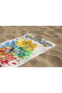 Erays Home Pokemon Pikachu Patterned Digital Printed Children's Beach Towel Cotton Beach Towel Sea Towel - Image 3