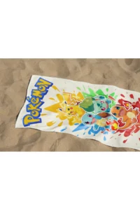 Erays Home Pokemon Pikachu Patterned Digital Printed Children's Beach Towel Cotton Beach Towel Sea Towel - Image 5