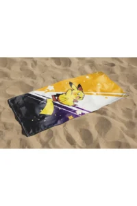 Erays Home Pikachu Patterned Printed Beach Towel Cotton Children's Beach Towel Sea Towel - Image 2
