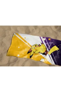 Erays Home Pikachu Patterned Printed Beach Towel Cotton Children's Beach Towel Sea Towel - Image 5