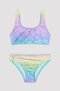 Penti Girls' Silver Multicolored Barbell Bikini Set