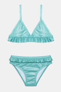 Penti Girls' Shiny Blue Triangle Bikini Set