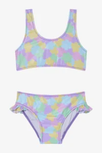 Penti Girl's Shiny Flower Frilly Halter Neck Bikini Set
