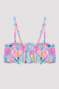 Penti Girl's Flamingo Beach Bandeau Multicolored Bikini Set - Image 2