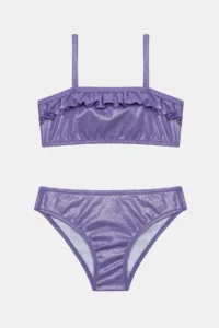 Penti Girls' Shiny Purple Bandeau Bikini Set